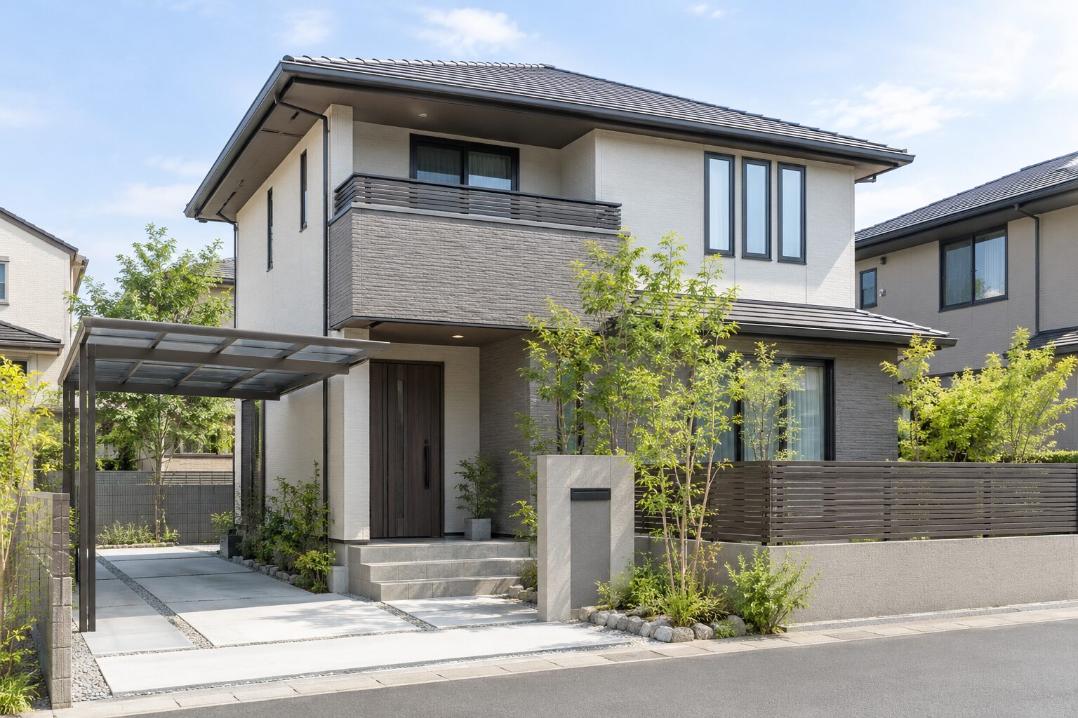 外壁・屋根・エクステリアを整えた住宅のイメージ